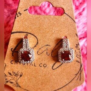 Genuine Garnet 925 Sterling Silver Earrings